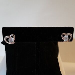 Silver Faux Diamond Earrings Set